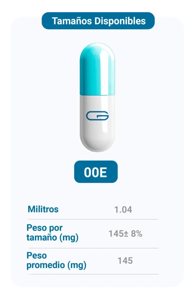 Cápsulas vacías 00E - Globalquimia