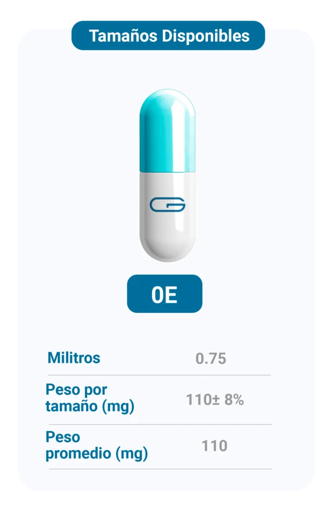 Cápsulas vacías 0E - Globalquimia